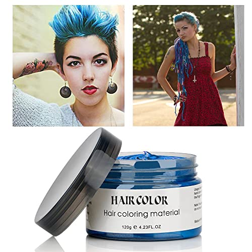 Temporary Hair Color Dye Wax, Instant Blue Hair Color Wax, EFLY