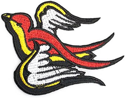 Amazon 鳥 とり ツバメ つばめ 燕 キャラクター ワッペン 黒 ワッペン アップリケ 通販