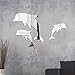 3D Wall Stickers,TPTPT 3D Dolphin Series Mirror Wall Sticker Bedroom Bathroom Home Decor for Kids Art Room Decor (Silver)
