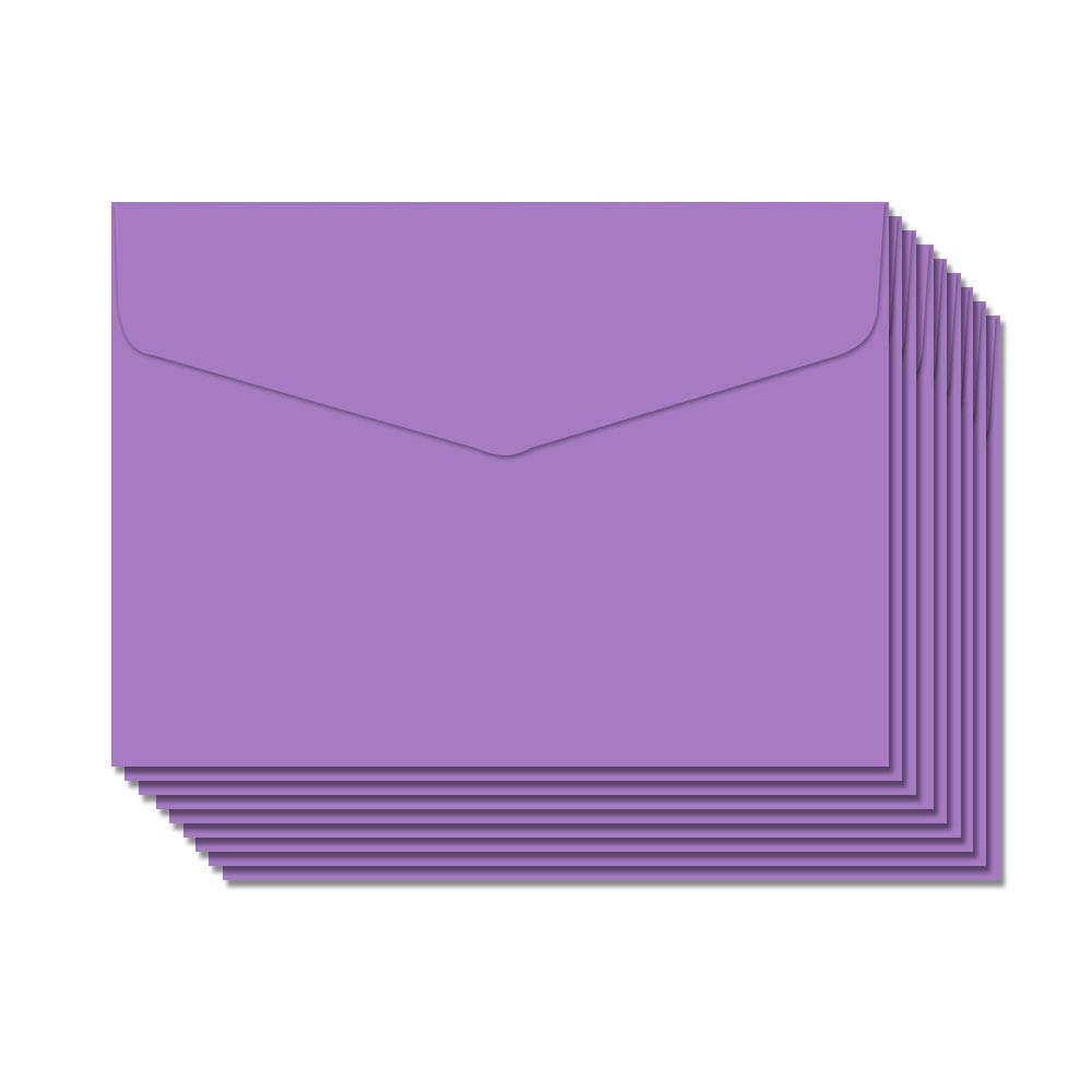 BLUGUL 50 Piece Small Envelopes, Mini Envelopes, 115 x 82 mm, for Birthday Party Supplies, Invitations Cards, Purple