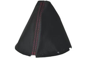 The Tuning-Shop Ltd for Nissan 370Z Z34 2009-2016 Manual Shift Boot Black Leather with Red Stitching