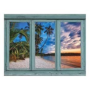 Wall26 - Gorgeous Sunset on a Tropical Island Beach Vacation - Wall Mural, Removable Sticker, Home Decor - 24x32 inches