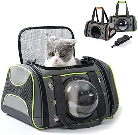 Haru Haru Cat Carrier Dog Carrier Pet Travel Carrier Bag,Soft Sided Portable Bag with Transparent Space-Cover for Cats, Small Dogs, Kittens or Puppies, Airline Approved, Can be Placed in The car