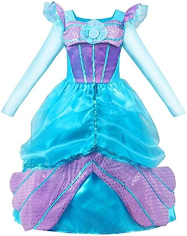 Abroda Long Sleeve Little Girl's Mermaid Costume Princess Dress Up