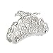 Lux Accessories Silver Tone Faux Rhinestone Special Occasion Hair Claw Clip