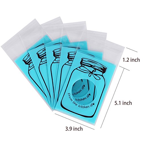 Treats Bags Cookie Party Favor Bags 100PCS Resealable for Party Gift Giving (Yellow) - Thumbnail 2