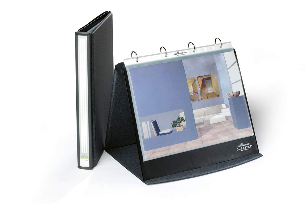 Durable Durastar Table Flipchart Stand, A4 Landscape Format, Grey Colour, ideal For Presentations and Meetings