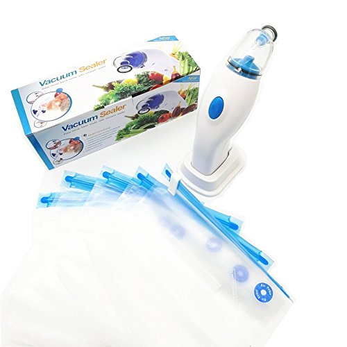 Portable Wireless Handheld Vacuum Sealer with 5 Pieces Reusable Food Vacuum Sealers Bags