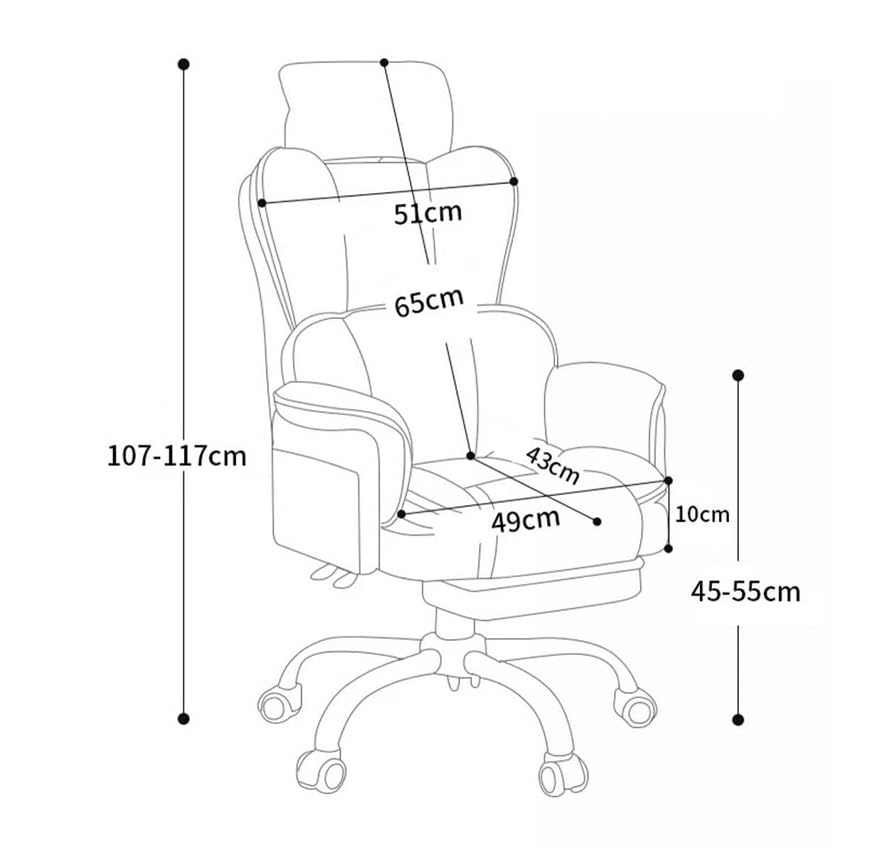 Ergonomic Office Chair with Footrest Executive Desk Chair Big and Tall Gaming Chair PU Leather Computer Chair with Swivel Wheels for Home Office Bedroom Study (White)