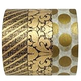 Wrapables Midas Touch Washi Masking Tape, 10M by 15mm, Set of 3