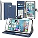 Evecase iPhone 6 Plus Case, Book Style Wallet Folio Leather Case with Credit Card ID Pockets, Stand & Strap for Apple iPhone 6 Plus 5.5'' Screen 2014 Smartphone - Blue