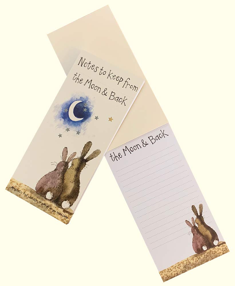 ALEX CLARK Moon and Back Rabbits Magnetic to Do List - Planner - Shopping List - Grocery List