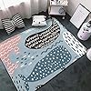 Seal Whale Octopus Fish Modern Casual Area Rugs for Living Room Bedroom Carpet Thick Soft Large Flannel Mats Easy to Clean Stain 60 X 39 Inches