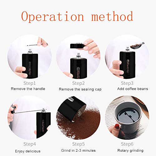CYchen Handkaffeemühle Espresso Kaffeemühle Manuell mit Keramikmahlwerk Kegelmahlwerk, Hand Mahlgrad Edelstahl Griff… – Bild 7