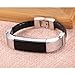 bayite Leather Bands Compatible with Fitbit Alta and Alta HR, Adjustable Metal Buckle Leather Wristband, Cord Braided Black Small 5.5