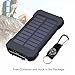 MeliTech Portable Solar Charger Waterproof Mobile Power Bank 20000mAh External Backup Battery Dual USB 5V 1A/2A Output With LED Flashlight and Compass For Phones Tablet Camera iPhone Samsung (Black)