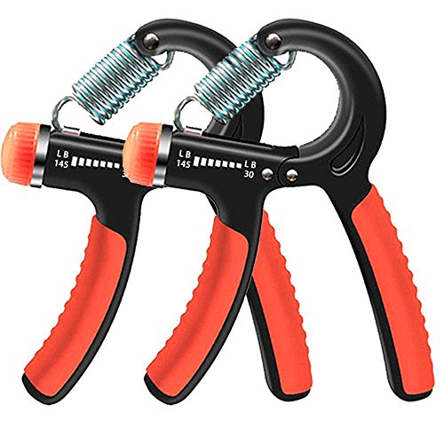 Kootek 2 Pack Hand Grip Strengthener Strength Trainer Adjustable Resistance 22-88 Lbs Arm Hand Exerciser Non-slip Gripper for Athletes Pianists Kids (2PCS)