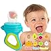 HAOBAOBEI Breastmilk Popsicle Molds, Baby Fruit Feeder, Baby Food Feeder Tray Storage Containers, Silicone Pacifier for Baby Teething Relief (Candy Blue + Pineapple)
