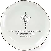 Vancsenia I Can Do All Things Through Christ Who Strengthens Me Ring Dish – Christian Ceramic Jewelry Tray, Inspirational Bible Verse Trinket Holder