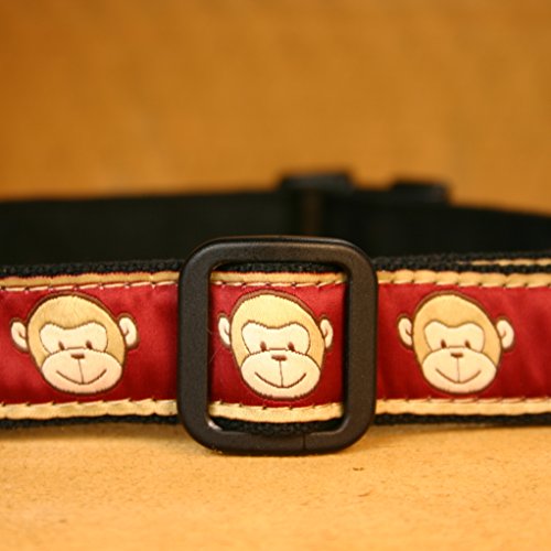 3/4" Garnet Monkeys Medium Hemp Collar