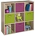 ClosetMaid Cubeicals 9 Cube Storage Shelf Organizer Bookshelf, Square Shape, Easy Assembly - Birch Wood Finish