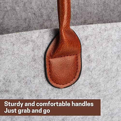 SAM AND MABEL Stair Basket with Beautiful Leather Handles Durable