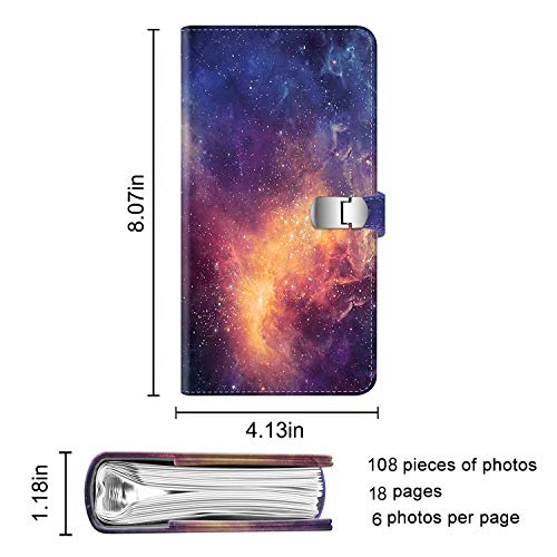 Fintie Wallet Photo Album for Fujifilm Instax - 108 Pockets [Snap Fastener] Photo Album for Fujifilm Mini 9 Mini 8+ Mini 90 Mini 26+, HP Sprocket, Polaroid Camera 3-Inch Film (Galaxy) - Thumbnail 5