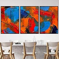 3 Piece Framed Canvas Wall Art Abstract Colorful Pictures Canvas Prints Home Artwork Decoration for Living Room,Bedroom - 16