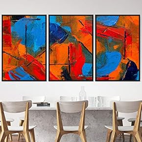 signwin 3 Piece Framed Canvas Wall Art Abstract...