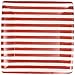 Caspari Red and White Stripe Square Paper Dinner Plates - Pack of 8