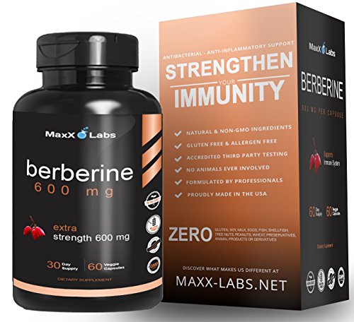 Berberine Supplements 600mg â˜… New â˜… Natural Formula Supports Glucose Metabolism, Cardiovascular & Gastrointestinal Health. Best Vegetarian Non-GMO Gluten Free 30 Days: 60 capsules