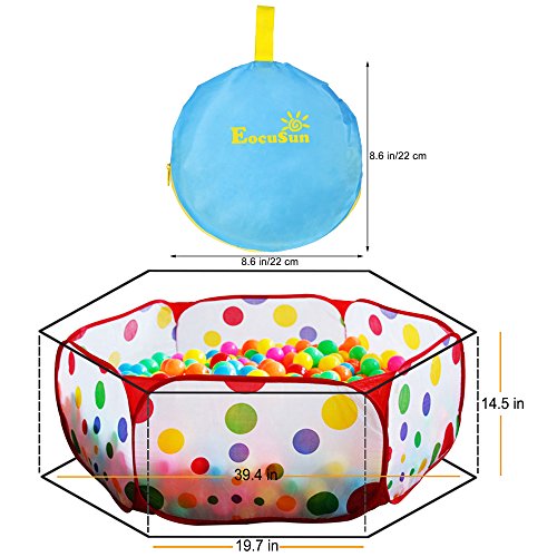 image for EocuSun Kids Ball Pit Tent-Toddler Ball Pit Playpen with Zippered Stor