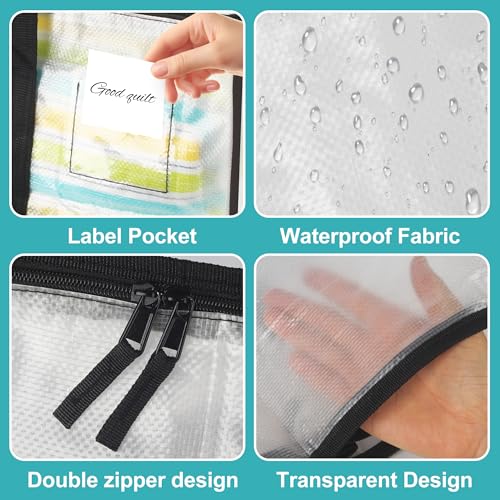 4 Pieces Large Storage Bag, 90L Clothing Storage Bag, Waterproof, Heavy Duty and Extra Large, Garment Bag with Handle for Storing and Organizing Clothes