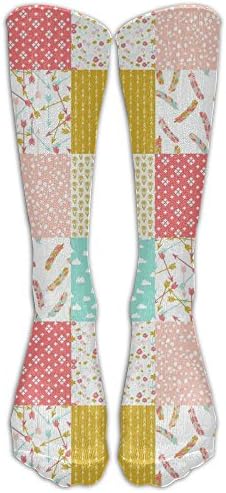 Long Heater Quilt Squares Socks Women's Winter Vintage Cotton Wool Knit Long Crew Socks