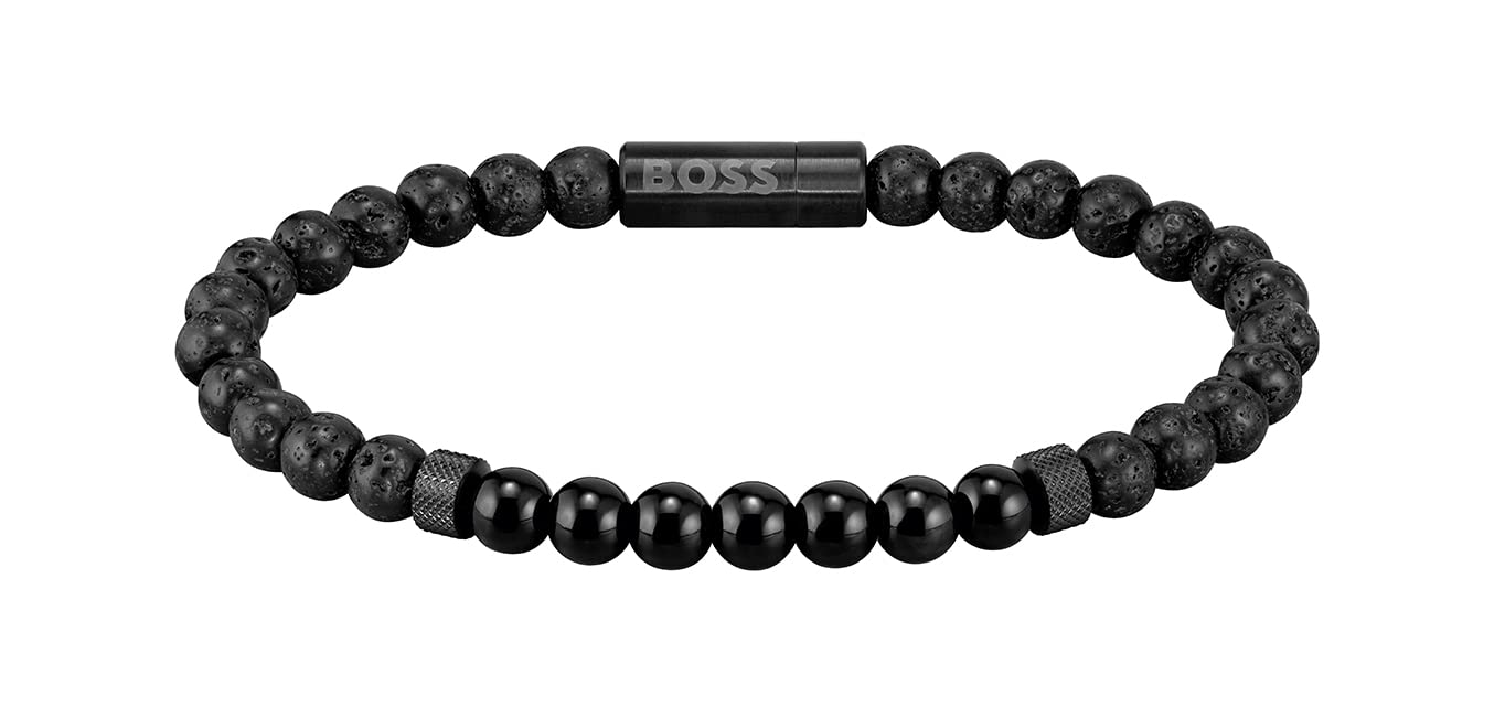 BOSS Jewelry Men's MIXED BEADS Collection Beaded Bracelet with Onyx Stones - 1580272