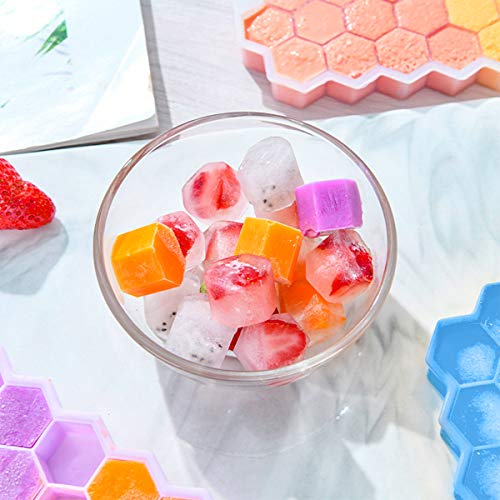 Eiswürfelform, 2er Pack 37-Fach Eiswuerfel Form Mit Deckel, Flexible Silica Gel Eiswürfelformen für gekühlte Getränke… – Bild 7