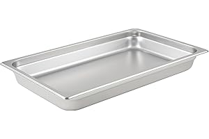 Winco 2.5-Inch Deep Full-Size Anti-Jamming Steam Table Pan, 25 Gauge, NSF, Stainless Steel, Medium