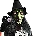 Mltao Witch Mask with Headcloth and Wig, Latex Woman Mask Halloween Old Witch Costume Dress up Scary Witch Costumes Party Props