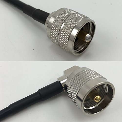1 foot RG58 PL259 UHF Male to UHF Male Angle Pigtail Jumper RF coaxial cable 50ohm High Quality Quick USA Shipping