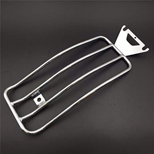 HK MOTO Motorcycle Chrome Steel Rear Shelf Fender Rack Plated Luggage Shelf 14"x6" For Harley Davidson FLHR Road King FLHRC FLHRS FLHT Electra Glide FLHX Street Glide FLTR Road Glide