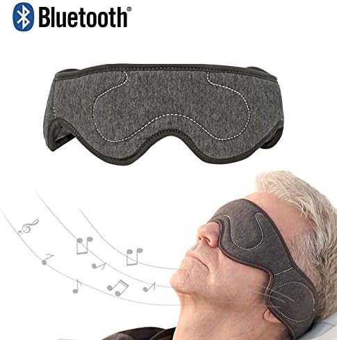ACOTOP Wireless Bluetooth Music Eye Mask with Stereo Speakers Sleeping Headphones Noise Cancelling (Dark Grey)