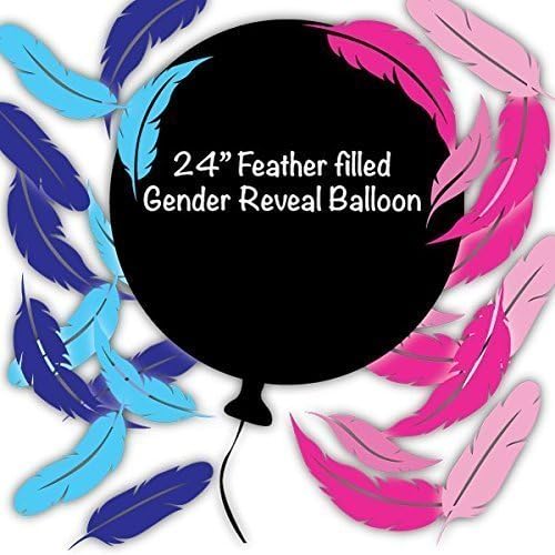 24" Feather Filled Gender Reveal Balloon