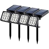 Solar Spotlight, 2-in-1 Waterproof Outdoor Solar Landscape Lighting 9 LED Adjustable Solar Wall Light Auto On/Off  Security Night Lights for Patio Yard Garden Driveway Pathway Pool