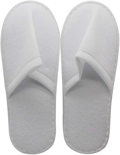 Amazon Co Jp 綿のスリッパ 温泉ホテルホームゲストシューズ滑り止めステッカーつま先スリッパ柔らかいタオル使い捨て綿靴 低反発スリッパ 色 白 ホーム キッチン