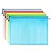 KATEVO Zipper File Bags, Pack of 5, 5 Colors Zippered Water-Resistant PVC Bag Storage Pouch for Women, Men Organizer Document, Business Receipts, Cosmetics, Travel Accessories (A3 17.1''x12'')