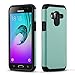 J&D Case Compatible for Samsung Galaxy J3 / J3 2016 / J3 V/Amp Prime / J3 Sky/Express Prime Case, Heavy Duty Dual Layer Hybrid Shockproof Protective Rugged Bumper Case for Galaxy J3 Case, Mint