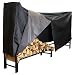 Sunnydaze 8-Foot Firewood Log Rack with Cover Combo, Outdoor Wood Storage Holder, Black primary
