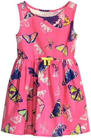 Little Maven Baby Girls Kids Clothes Summer Cotton Lovely Butterflies Print Dress S0173, S0173, 6 Tall