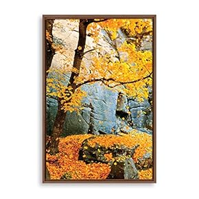 Framed Canvas Wall Art for Living Room, Bedroom Beautiful Gold Forest Canvas Prints for Home Decoration Ready to Hanging - 16x24 inches