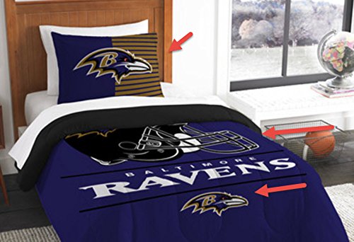 Baltimore Ravens Bedding Set Sham Nfl 2 Piece Twin Size 1